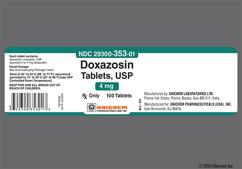 Gray Oblong 353 And U - Doxazosin Mesylate 4mg Tablet