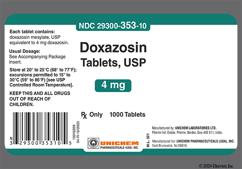 Gray Oblong 353 And U - Doxazosin Mesylate 4mg Tablet