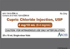 colorless - Copper (Cupric Chloride) 0.4mg / mL Solution for Injection