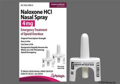 Naloxone Coupon - Naloxone two 4mg nasal sprays box