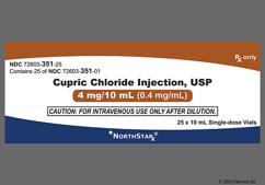 colorless - Copper (Cupric Chloride) 0.4mg / mL Solution for Injection