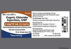 colorless - Copper (Cupric Chloride) 0.4mg / mL Solution for Injection
