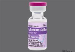 colorless - Ephedrine Sulfate 50mg / mL Solution for Injection