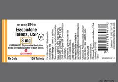 Blue Round 384 And G - Eszopiclone 3mg Tablet