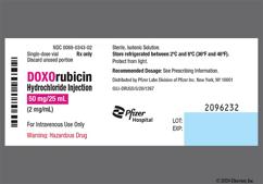 red - Doxorubicin Hydrochloride 50mg / 25mL Solution for Injection