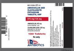 White Oblong Augmentin 875 - Amoxicillin / Clavulanate Potassium 875mg-125mg Tablet