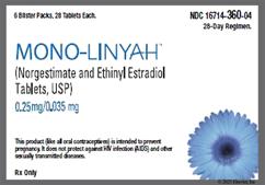 Mono-Linyah Coupon - Mono-Linyah 28 tablets of 0.25mg/0.035mg package