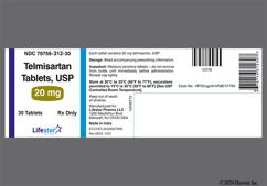 White Round Ls And 312 - Telmisartan 20mg Tablet