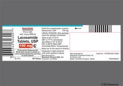 Yellow Oval T13 - Lacosamide 100mg Tablet