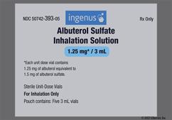 colorless - Albuterol Sulfate 1.25mg / 3ml Solution for Inhalation