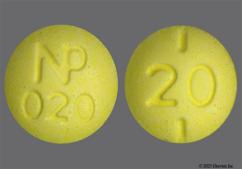 Yellow Round 20 And Np020 - Methylphenidate Hydrochloride 20mg Tablet
