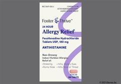 Pink Oblong J And 44 - Foster & Thrive Allergy Relief 24 Hour 180mg Tablet