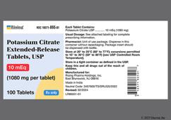 Yellow Oblong C105 - Potassium Citrate 10mEq Extended-Release Tablet