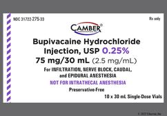 colorless - Bupivacaine Hydrochloride 0.25% Solution for Injection