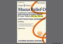 Orange Oval L6 - Foster & Thrive Mucus Relief-D 12 Hour 600mg-60mg Extended-Release Tablet