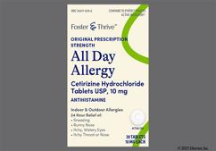 White Round 17 And C - Foster & Thrive All Day Allergy Original Prescription Strength 10mg Tablet