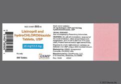 White Oval C72 - Lisinopril / Hydrochlorothiazide 20mg-12.5mg Tablet