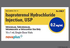 colorless - Isoproterenol Hydrochloride 0.2mg / mL Solution for Injection (NOVAPLUS)