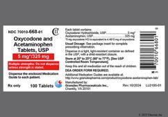 White Round 5 668 - Oxycodone Hydrochloride / Acetaminophen 5mg-325mg Tablet