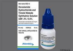 colorless - Dorzolamide Hydrochloride / Timolol Maleate 2%-0.5% Ophthalmic Solution