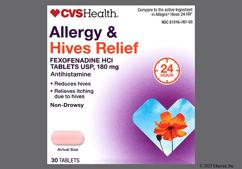 Peach Oblong G6 - CVS Allergy & Hives Relief 24 Hour 180mg Tablet