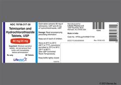 Yellow And White Oblong Ls And 317 - Telmisartan / Hydrochlorothiazide 80mg-25mg Tablet