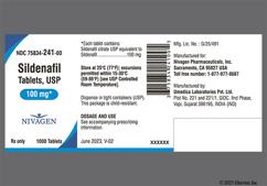 Blue Oblong 1A1 - Sildenafil Citrate 100mg Tablet