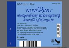 colorless round - NuvaRing 0.12mg-0.015mg / 24hr Vaginal Ring