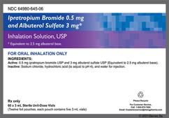 colorless - Ipratropium Bromide / Albuterol Sulfate 0.5mg-3mg / 3mL Solution for Inhalation
