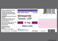 Blue Oblong Gm 4 - Glimepiride 4mg Tablet