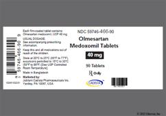 White Oval C And 466 - Olmesartan Medoxomil 40mg Tablet