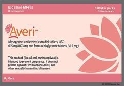 Averi Coupon - Averi 28 tablets of 0.15mg/0.03mg package