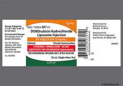 red - Doxorubicin Hydrochloride 50mg / 25mL Liposomal Injection