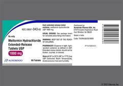 White Round Mtn 1000 - Metformin Hydrochloride 1000mg Extended-Release Tablet