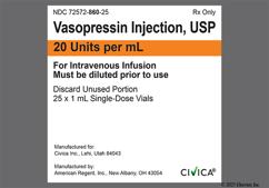 colorless - Vasopressin 20unit / mL Solution for Injection