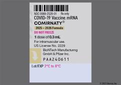 white - COMIRNATY COVID-19 2025-2026 Formula 30mcg / 0.3mL Vaccine Pre-Filled Syringe Suspension for Injection