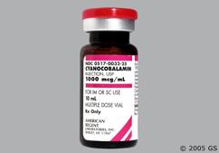 red - Cyanocobalamin 1000mcg / ml Solution for Injection