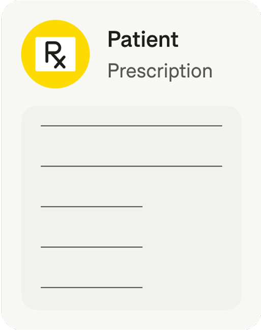 Prescription document with Rx symbol